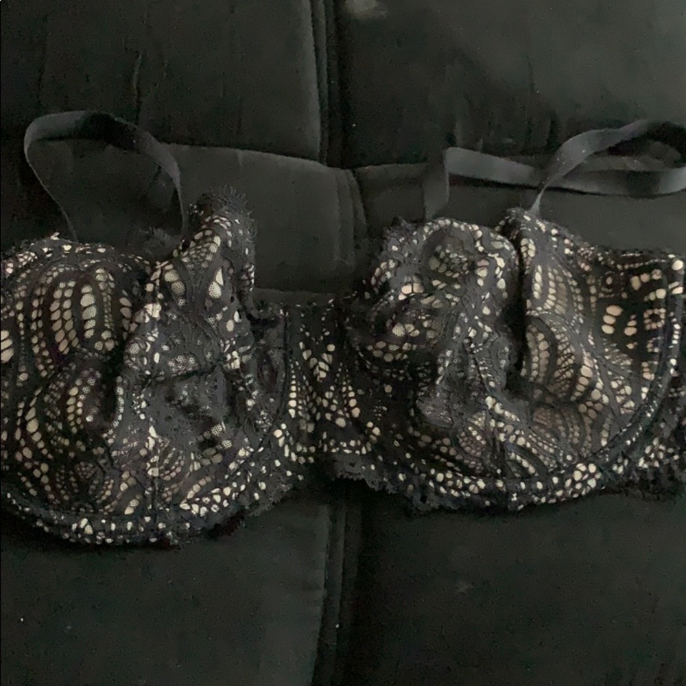 Black/Tan Lace Bra